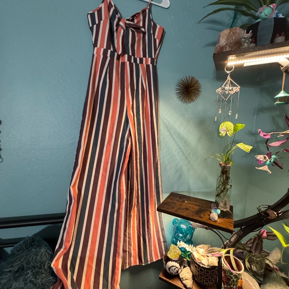 Striped Sleeveless Jumpsuit